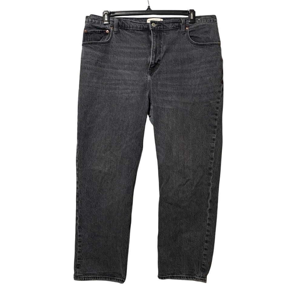 Abercrombie & Fitch 90s Straight Ultra High Rise Jeans Black Wash 34 / 18S Flaw